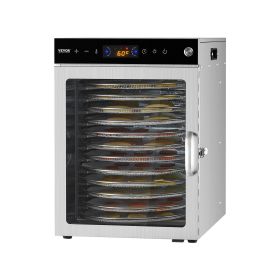 12 Trays Rotary Food Dehydrator Machine Stainless Steel 800W Jerky Fruit Drying