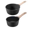 Saucepan Set, 1.5 QT & 2.5 QT Nonstick Saucepan with Glass Lids, Multipurpose Cooking Sauce Pots with Detachable Handles