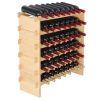 VEVOR 48 Bottle Stackable Modular Wine Rack, 6-Tier Solid Bamboo Wood Storage Racks, Floor Freestanding Wines Holder Display Shelf