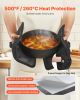 Pot Holders, Heat Resistant to 500°F with Ribbed Soft Anti-Slip Silicone Strips, 100% Cotton 9.06 x 8.98 inch Hot Pads with 2 No-Marks Hooks