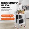 VEVOR 24x18x34 Inch Stainless Steel Work Table 3-Stage Adjustable Shelf with 4 Wheels Heavy Duty Commercial Food Prep Worktable with Brake for Kitchen