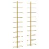 Wall-mounted Wine Rack for 10 Bottles 2 pcs Gold Metal