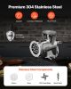 VEVOR Manual Meat Grinder, 304 Stainless Steel Hand Crank Meat Mincer with Steel Table Clamp, Sausage Stuffer with 2 Cutting Plates & Sausage Tube