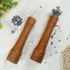 10 Inch Wooden Salt and Pepper Grinder Set, 2 Pack Manual Mill Shakers with Adjustable Ceramic Core, Elegant Crown Lid Design