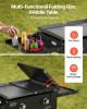 VEVOR Gas Griddle, 2-Burner Flat Top Grill, 28 inch Grill Plate Foldable Propane Griddle with Wheels, 30000 BTU Outdoor Flat Top Grills for Pan-Frying