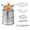 Outdoor Portable Mini Stainless Steel Folding Picnic Hiking Backpack Stove Camping Wood Stove