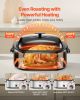 VEVOR Roaster Oven, 24QT Electric Turkey Roaster Oven, 150-450°F Adjustable Temperature Electric Roasting Pan with 3 Bin Buffet Server