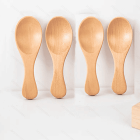 4Pcs Mini Wooden Spoons; Small Spice Condiment Spoon; Sugar Tea Coffee Scoop; Short Handle Wood Spoon; Jam Mustard Ice Cream Wood Spoons; Kitchen (Color: Color #2)