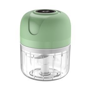 1pc 4 In 1 Vegetable Chopper Handheld Electric Vegetable Cutter Set Portable Wireless Garlic Mud Masher Garlic Press And Slicer Set Multifunctional El (Color: Green 4)
