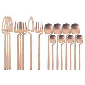 Desserts Soup Coffee Use 16pcs Table Decor Cutlery Sets (type: Flatware Set, Color: Rose gold)