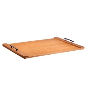 Noodle Board Stove Cover Pine Wood Stove Top Cover Kitchen Electric Gas Stove (Color: Natutal-Pine, Style: Exposed Handles)