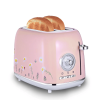 PS688TR  2 Slice Bread Machine Electric Griddle Sandwich Rose Flower SUS304 Food Grade 6 Browning Levels 1.5-Inch Ultra-Wide Slot 3 Functions-Thaw/Reh