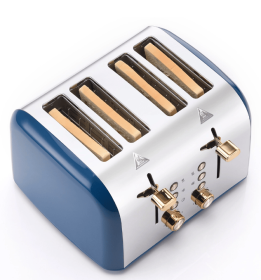 PS628T  Retro Toast Machine 4-piece Electric Griddle Sandwich Black SUS304 Food Grade 6-browning Levels 1.5-inch Super Wide Slot 3 Functions-Defrost/R (PS628T: PS629B)