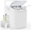 Countertop Ice Maker with Handle, 26lbs/24H Portable Ice Machine, 9 Bullet Ice Cubes Ready in 6 Mins, Self-Cleaning, Quiet Compact Ice Maker for Home